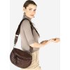 MARCO MAZZINI Kožená pletená crossbody - tmavohnedá (Veľkosť ONE SIZE)