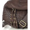MARCO MAZZINI Kožená pletená crossbody - tmavohnedá (Veľkosť ONE SIZE)
