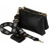 Rovicky čierna dvojitá messenger taška s prídavnou peňaženkou