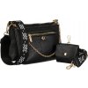 Rovicky čierna dvojitá messenger taška s prídavnou peňaženkou