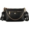 Rovicky čierna dvojitá messenger taška s prídavnou peňaženkou