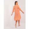 Oranžové voľné viskózové šaty so vzorovaním