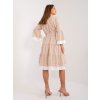 Béžové madeirové volánikové šaty