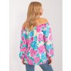 Modro-ružová blúzka s kvetinovou potlačou