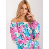 Modro-ružová blúzka s kvetinovou potlačou