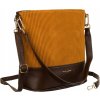 David Jones hnedo-žltá crossbody kabelka s manšestrom
