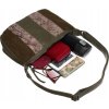 David Jones tmavá khaki vzorovaná crossbody kabelka