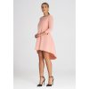 Svetloružové elegantné asymetrické šaty