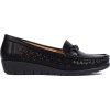 Čierne dámske dierované mokasíny