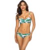 Bielo-zelené dámske bikiny s potlačou