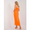 Oranžové midi šaty s rozparkom