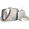 Rovicky strieborná crossbody kabelka s malou peňaženkou