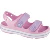 Svetloružové dievčenské sandále Crocs Crocband Cruiser Sandal K