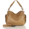 MARCO MAZZINI béžová stredne veľká kožená kabelka