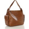 MARCO MAZZINI camel stredne veľká kožená kabelka