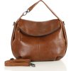 MARCO MAZZINI tmavohnedá stredne veľká kožená kabelka