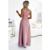 Elegantné svetloružové maxi šaty DANIELE
