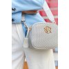 Rovicky Šedá crossbody kabelka s dierovaným vzorom