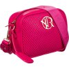 Rovicky Tmavo ružová crossbody kabelka s dierovaným vzorom