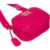 Rovicky Tmavo ružová crossbody kabelka s dierovaným vzorom