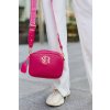 Rovicky Tmavo ružová crossbody kabelka s dierovaným vzorom