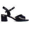 Čierne elegantné sandále na stĺpcovom podpätku Sergio Leone SK-876B