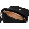 Rovicky Čierna crossbody kabelka s peňaženkou a vzorovaným popruhom