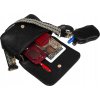 Rovicky Čierna crossbody kabelka s peňaženkou a vzorovaným popruhom