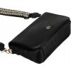 Rovicky Čierna crossbody kabelka s peňaženkou a vzorovaným popruhom