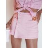Svetloružové džínsové kraťase so vzhľadom sukne SUMERLUXE