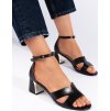 Čierne sandále na nízkom podpätku