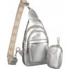 Rovicky Strieborný mini batoh s odnímateľnou peňaženkou