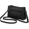 Rovicky Černá kožená malá messenger taška