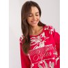 Červené vzorované tričko s 3/4 rukávom