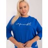 Modré tričko s nápisom a kamienkami (Veľkosť ONE SIZE)
