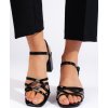 Čierne elegantné sandále na nízkom podpätku Sergio Leone