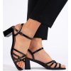 Čierne elegantné sandále na nízkom podpätku Sergio Leone