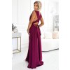 Vínové maxi šaty s viazaním na mnoho spôsobov