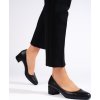 Elegantné čierne lodičky na nízkom podpätku