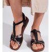 Čierne ploché sandále