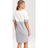 Sivo-smotanové šaty s krátkym rukávom
