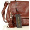 Kožená hnedá crossbody kabelka
