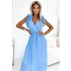 Svetlomodré plisované midi šaty MIRABELLA