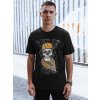 Čierne pánske tričko s potlačou lebky