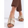 Pohodlné dámske béžové sandále na kline