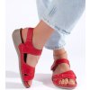 Červené dámske sandále na kline