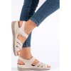 Dámske béžové sandále na suchý zips