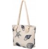 Béžová dámska plážová taška so vzormi