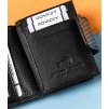 Lorenti Čierna vzorovaná kožená peňaženka S282