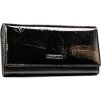 4U Cavaldi Čierna kožená lesklá peňaženka s vyrazeným motívom M766